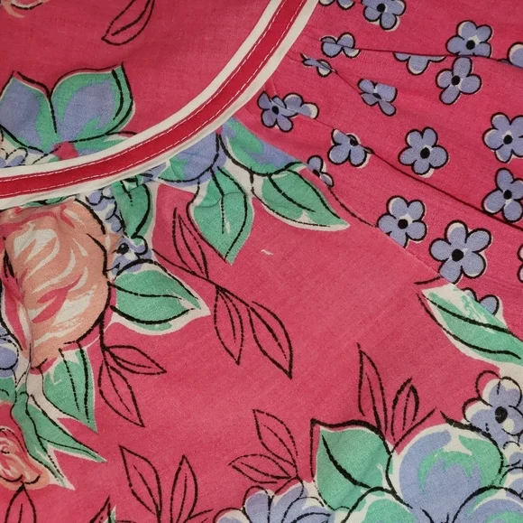 Vintage Kelly Reed Floral Print Patio Dress Sz M ? Pearl Snap Cottagecore Garden - Picture 14 of 14